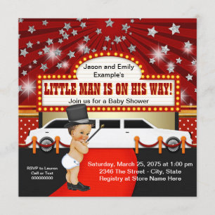 Little Man Limousine Movie Star Babyparty Einladung