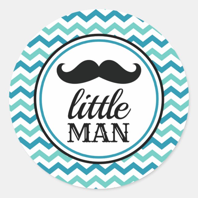 Little Man Mustache Baby Shower Stickers - LM (Vorderseite)