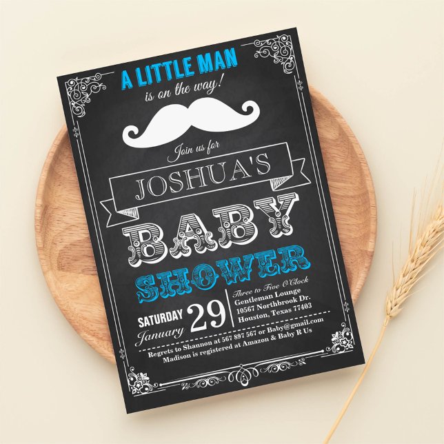 Little Man Mustache Bash Baby Shower Einladung (Von Creator hochgeladen)