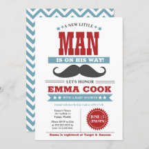 Little Man Mustache Bash Boy Baby Shower