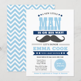 Little Man Mustache Bash Boy Baby Shower Einladung