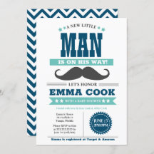 Little Man Mustache Bash Boy Baby Shower