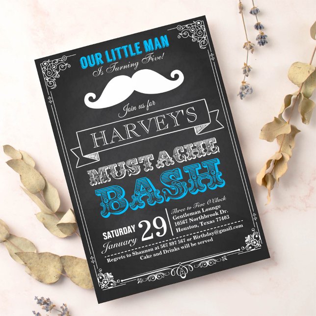 Little Man Mustache Bash zum Geburtstag Einladung (Von Creator hochgeladen)