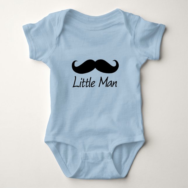 Little Man Mustache Boys Baby Strampler (Vorderseite)