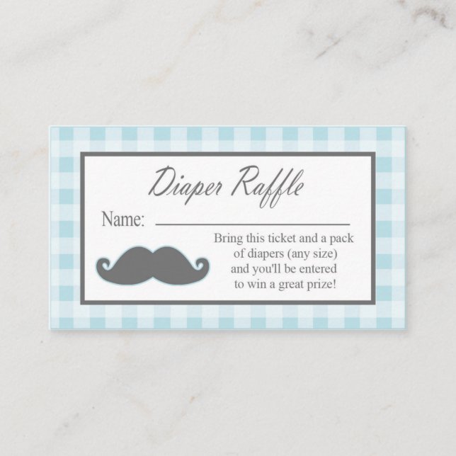 Little Man Mustache Diaper Raffle Ticket Begleitkarte (Vorderseite)