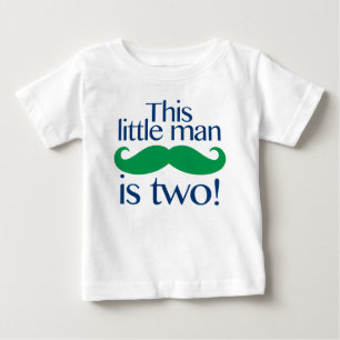 Little Man Mustache Geburtstag Shirt Navy & Green
