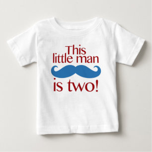 Little Man Mustache Geburtstag Shirt Red & Blue