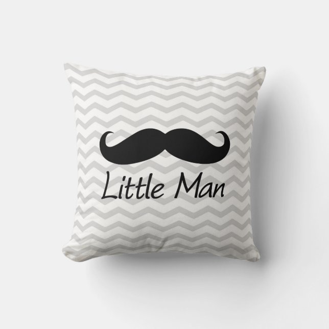 Little Man Mustache Zickzack Niedliche Jungs Kissen (Vorderseite)