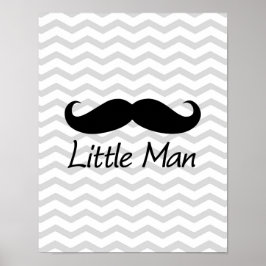 Little Man Mustache Zickzack Niedliche Jungs Poster