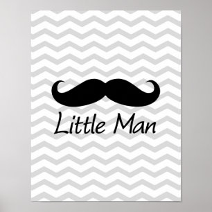 Little Man Mustache Zickzack Niedliche Jungs Poster