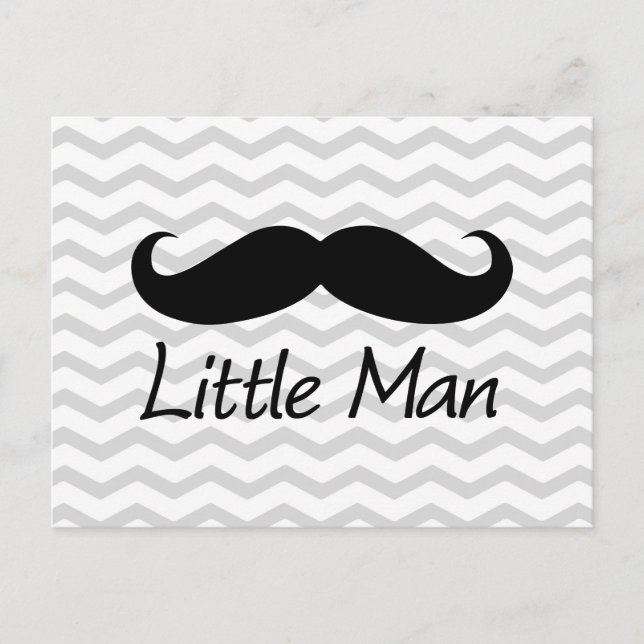Little Man Mustache Zickzack Niedliche Jungs Postkarte (Vorderseite)