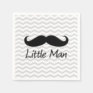 Little Man Mustache Zickzack Niedliche Jungs Serviette