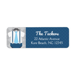 Little Man Navy Blue Gray Baby Dusche Adresse