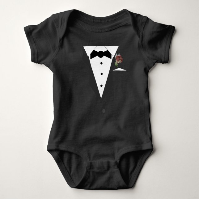 Little Man Tuxedo Baby Strampler (Vorderseite)