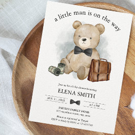 Little Man Way Teddy Bear Tux Bow Krawatte Babydus Einladung