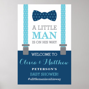 Little Man Welcome Sign Poster, Baby Dusche Poster