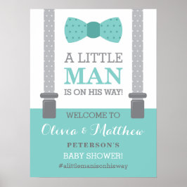 Little Man Welcome Sign Poster, Baby Dusche Poster