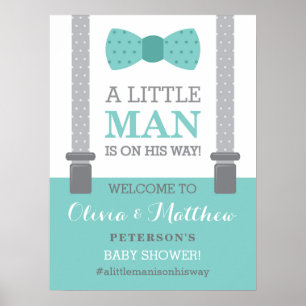 Little Man Welcome Sign Poster, Baby Dusche Poster