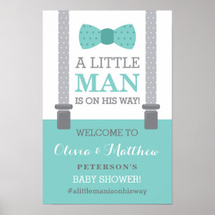 Little Man Welcome Sign Poster, Baby Dusche Poster