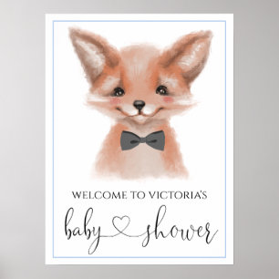 Little Man Woodland Fox Boy Baby Duschsignaturen Poster