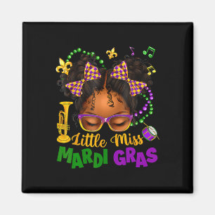 Little Mardi Gras Afro Messy Bun Girls Kinder N Magnet