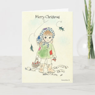 Little Match Girl Weihnachtskarte Feiertagskarte