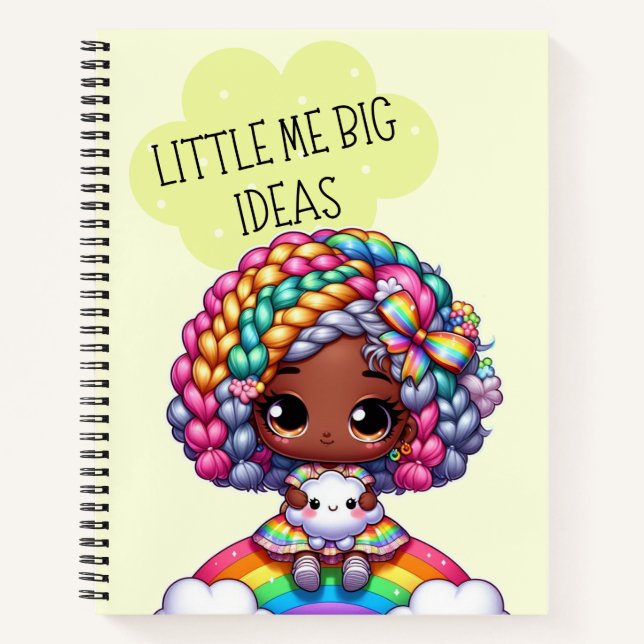 Little Me Big Ideas - Niedliches Chibi Girl Yellow Notizbuch (Vorderseite)