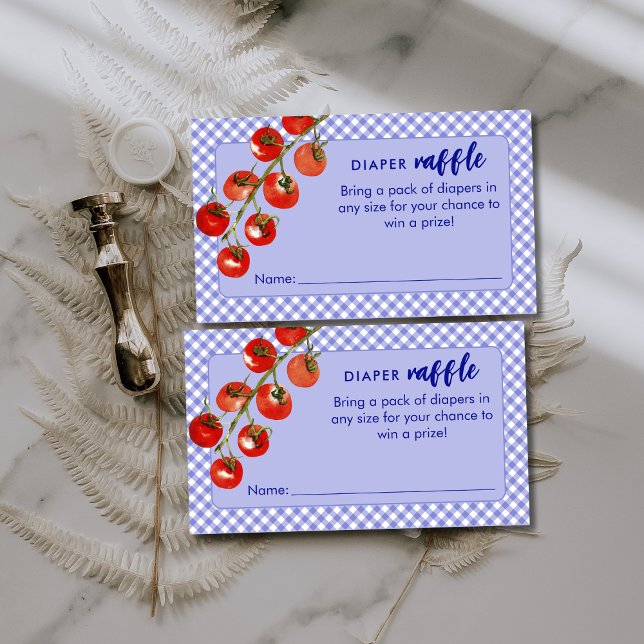 Little Meatball Diaper Raffle Blue Baby Shower Begleitkarte (Von Creator hochgeladen)