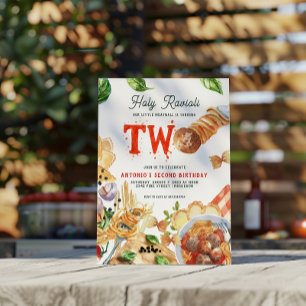 Little Meatball   Heilige Ravioli Zweiter Geburtst Einladung