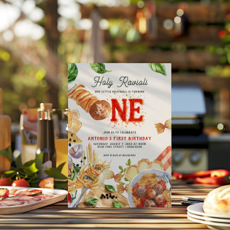 Little Meatball | Holy Ravioli First Birthday Einladung