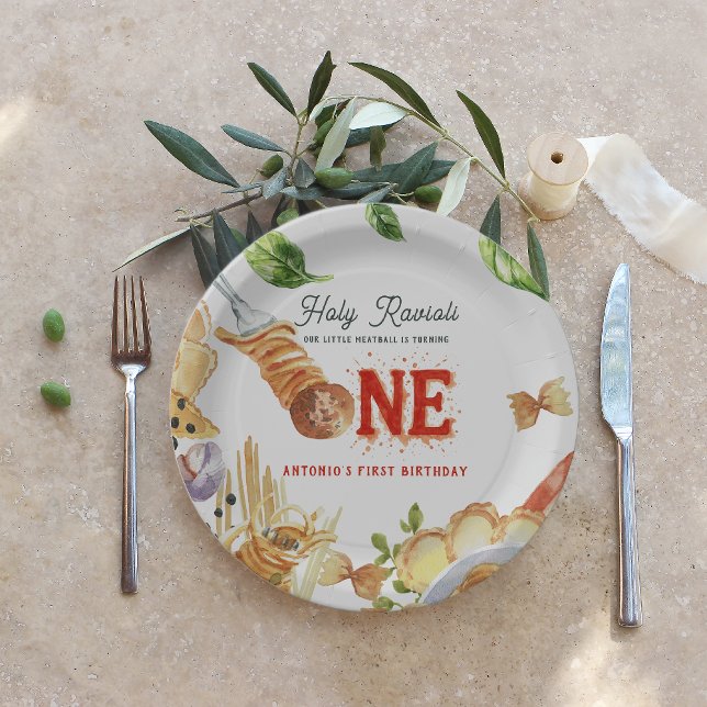 Little Meatball | Holy Ravioli First Birthday Pappteller (Von Creator hochgeladen)