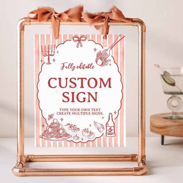 Little Meatball Italian Birthday Party Table Sign Poster (Von Creator hochgeladen)