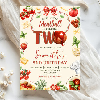 Little Meatball wird zwei Italienische Pasta-Gebur Einladung