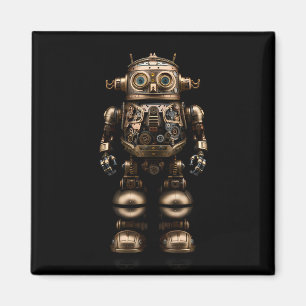 Little Mechanical Steampunk Style Robot Magnet