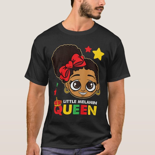 Little Melanin Queen Black History Month Blm Afric T-Shirt (Vorderseite)