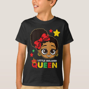 Little Melanin Queen Black History Month Blm Afric T-Shirt