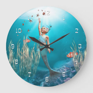 Little Mermaid 1 Wall Clock Große Wanduhr