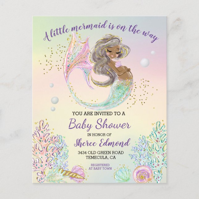 Little Mermaid African American Baby Shower (Vorderseite)
