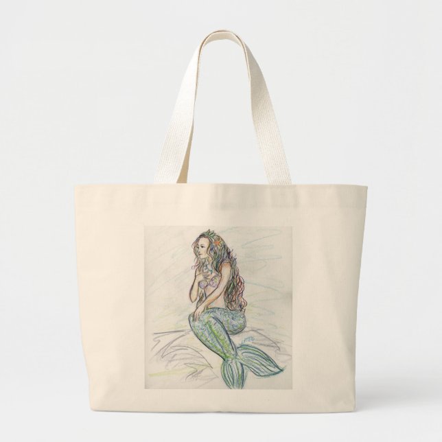 Little Mermaid Art Custom Tasche Beach Bag (Vorne)