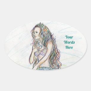 Little Mermaid auf Rock Art Custom Decal Stickers