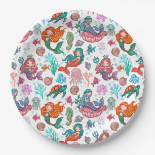 Little Mermaid Birthday Paper Napkin Pappteller