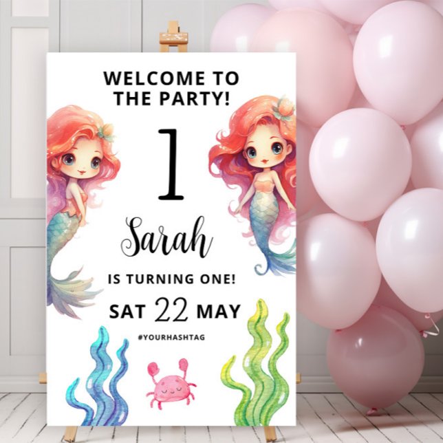 Little Mermaid Birthday Willkommen Poster (Von Creator hochgeladen)
