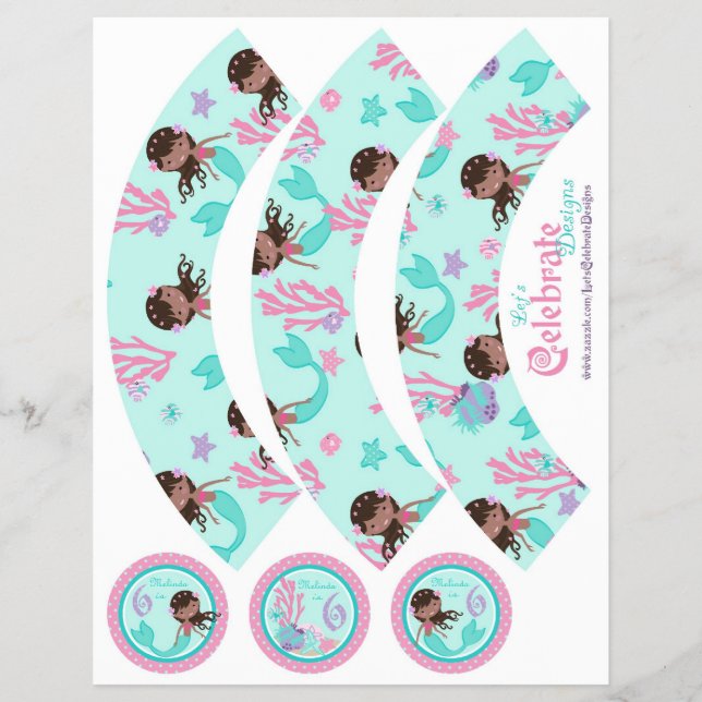 Little Mermaid Cupcake Wrappers OM6B Flyer (Vorne)