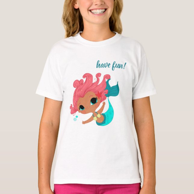 little mermaid having fun, Unterhemd für Mädchen, (Vorderseite)