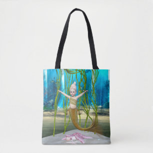 Little Mermaid Niedlich Fantasy Girl, Blue Ocean