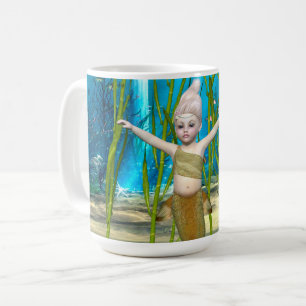 Little Mermaid Niedlich Fantasy Girl, Blue Ocean Kaffeetasse