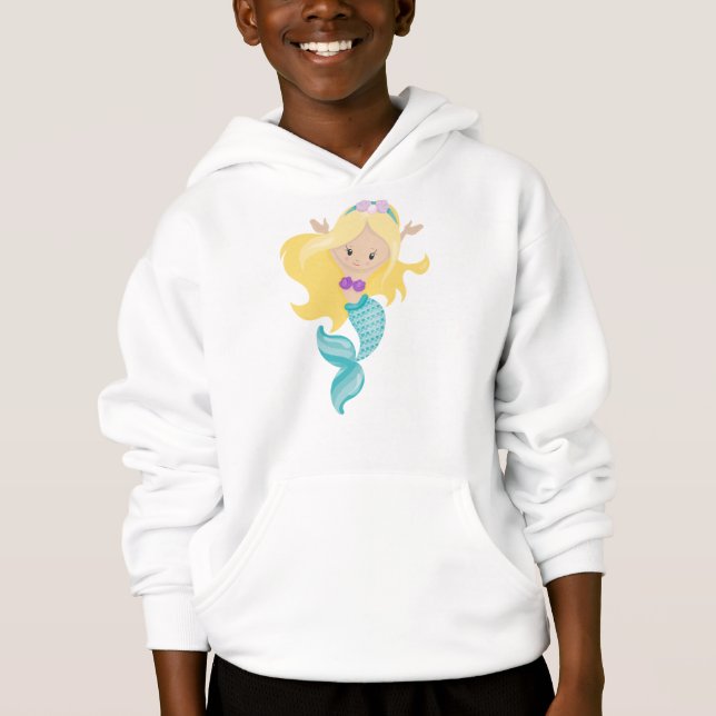 Little Mermaid, Niedliche Meerjungfrau, Blonde Hai Hoodie (Vorderseite)