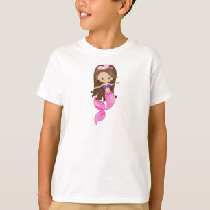 Little Mermaid, Niedliche Meerjungfrau, braune Haa T-Shirt