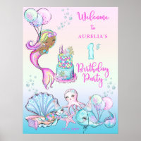 Little Mermaid of Color - Girl 1. Geburtstag Party
