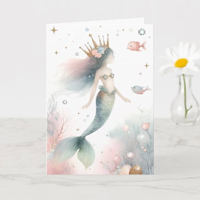 Little Mermaid Princess Card Karte (Kleine Pflanze)